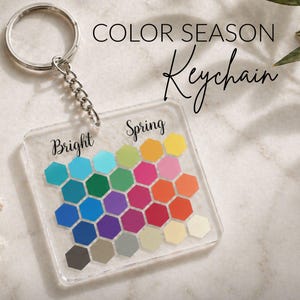 Persönliche Farbpalette Schlüsselanhänger | Saisonale Farb-Analytik-Tool | Strahlender Frühling | 12 Jahreszeiten-Palette | Kleiderschrank Farbführer | Stylist Geschenk