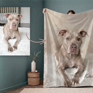 Personalized Dog Photo Blanket | Custom Pet Portrait Blanket | Dog Memorial Gift | Pet Face Blanket | Dog Lover Gift | Pet Bereavement Bild 2