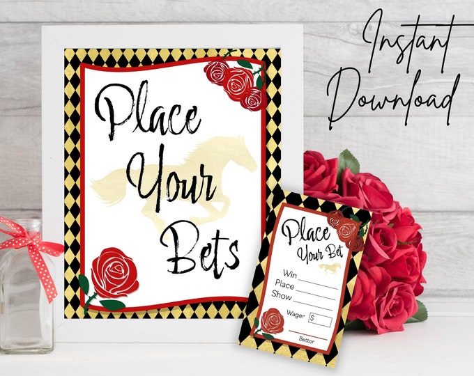 Kentucky Derby Betting Cards and Sign Printable Decor - Etsy