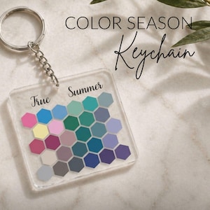 Persönliche Farbpalette Schlüsselanhänger | Saisonale Farb-Analytik-Tool | Wahrer Sommer | 12 Jahreszeiten-Palette | Kleiderschrank Farbführer | Stylist Geschenk