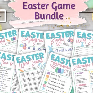 Easter Game Bundle Instant Digital Download Printable for Kids | Sunday School Activity | Basket Stuffer Printable | Family Game Night