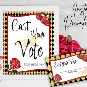 Kentucky Derby Party Best Hat Voting Slips | Druckbare Party Dekoration | Sofort Download | Run for the Roses Printable | DIY Derby Party