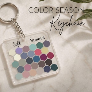 Persönliche Farbpalette Schlüsselanhänger | Saisonale Farb-Analytik-Tool | Soft Sommer | 12 Jahreszeiten-Palette | Kleiderschrank Farbführer | Stylist Geschenk