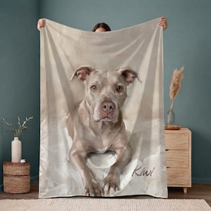 Personalized Dog Photo Blanket | Custom Pet Portrait Blanket | Dog Memorial Gift | Pet Face Blanket | Dog Lover Gift | Pet Bereavement Bild 1