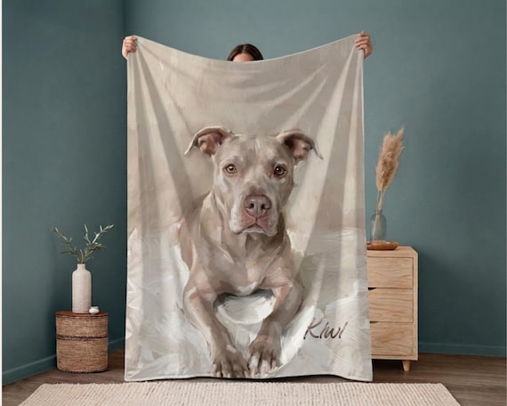 Personalized Dog Photo Blanket | Custom Pet Portrait Blanket | Dog Memorial Gift | Pet Face Blanket | Dog Lover Gift | Pet Bereavement
