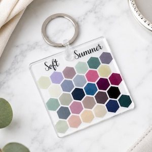 Personal Color Palette Keychain | Seasonal Color Analysis Tool | Soft Summer | 12 Season Palette | Wardrobe Color Guide | Stylist Gift