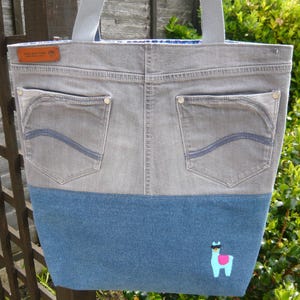 Upcycled Denim Tote Bag: Handmade Jeans Shopping Bag
