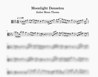 SAILOR MOON - Moonlight Densetsu (opening theme) sheet music SOLO for Viola