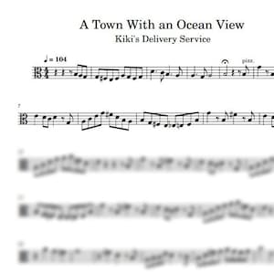 Kiki&#39;s Delivery Service Theme - A Town With an Ocean View SOLO - For VIOLA