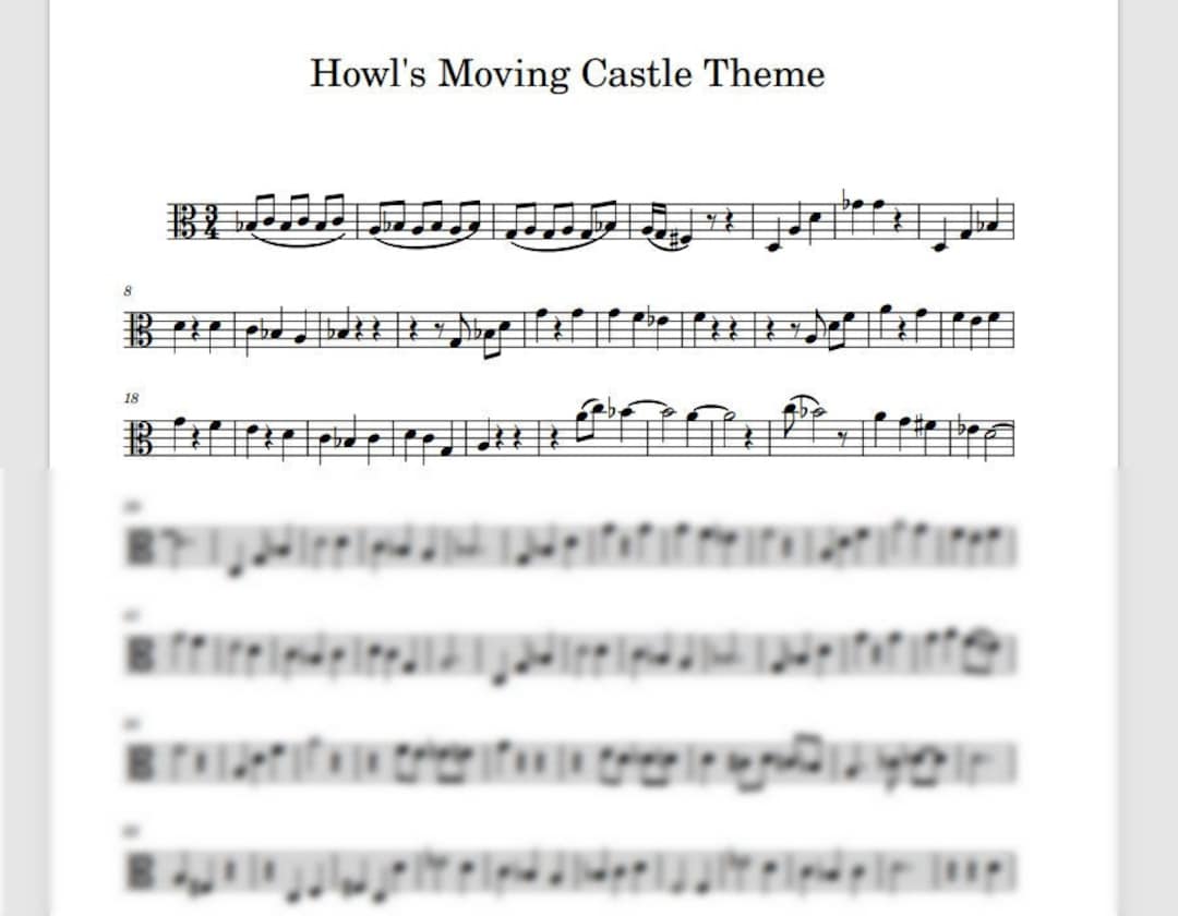Howls Moving Castle Theme Song Violin - Howl's Moving Castle Theme - for Viola (SOLO) - Etsy
