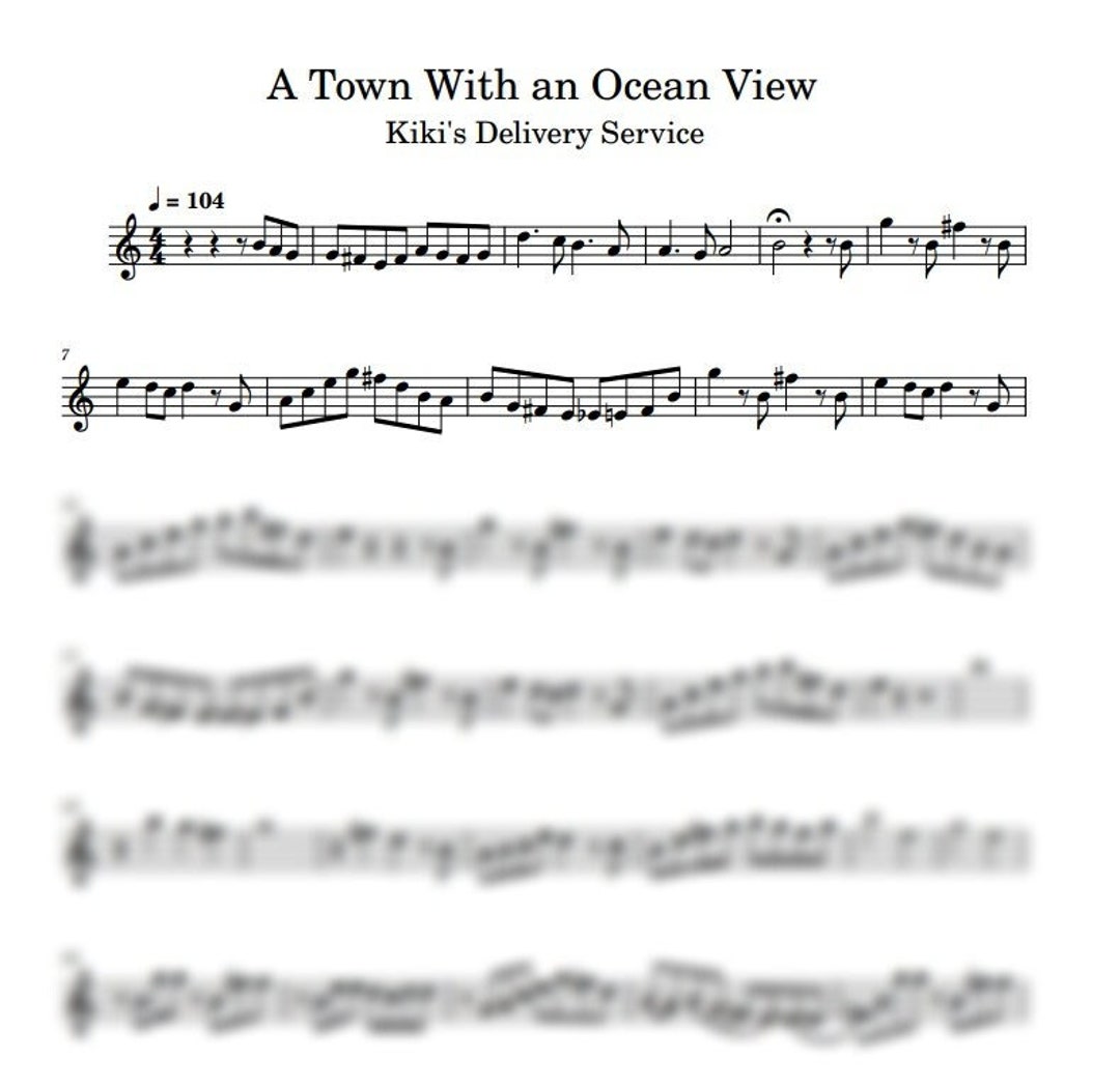 Kiki's Delivery Service Theme A Town With an Ocean View Etsy