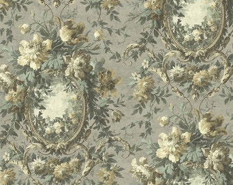 Casa Mia Floral Cameo Olive and Multicolor Paper Non - Pasted Strippable Wallpaper Roll (Cover 60.75 sq. ft.)