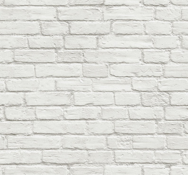 May include: A repeating pattern of white painted brickwork featuring rectangular bricks arranged in a standard running bond layout with visible mortar lines between each individual brick, creating a textured and uniform surface appearance.