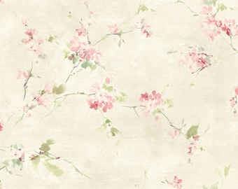 Casa Mia Spring Flower Beige and Rose Paper Non-Pasted Strippable Wallpaper Roll (Cover 60.75 sq. ft.)