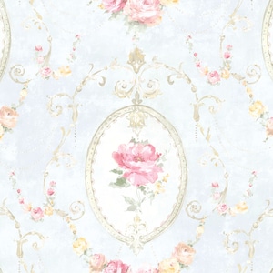 Casa Mia Medallion Flower Light Paper Non-Pasted Strippable Wallpaper Roll (Cover 60.75 sq. ft.)