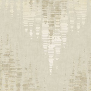 May include: Abstract beige and white patterned rug with a textured surface. The pattern is made up of horizontal lines that create a cascading effect.
