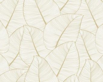 Casa Mia Tropical Metallic Leaf Vinyl Peel & Stick Wallpaper Roll (Cover 30.75 sq. ft.)