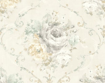 Casa Mia Bouquet  Paper Non-Pasted Strippable Wallpaper Roll (Cover 56.05 sq. ft.)