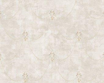 Casa Mia Fleur de Lys Light Grey Paper Non-Pasted Strippable Wallpaper Roll (Cover 60.75 sq. ft.)