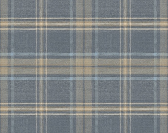 Casa Mia Tartan Blue and Brown Paper Non-Pasted Strippable Wallpaper Roll (Cover 56.05 sq. ft.)
