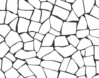 Black and White Mosaic Stone Vinyl Peel and Stick Wallpaper