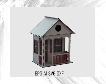 Birdhouse bundle laser cut files SVG vector files / House for birds Templates for glowforge  / Project for CNC laser cut Bird-home pattern