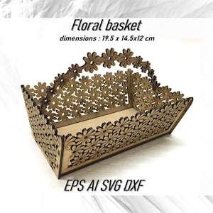 Holz flaches Tablett Laser Cut Dateien, Set von 8 Laser Cut Pläne - Korb Vorlage, Blumenkorb svg dxf für Cnc, Cupcake Turm svg, Schüssel Vektor svg
