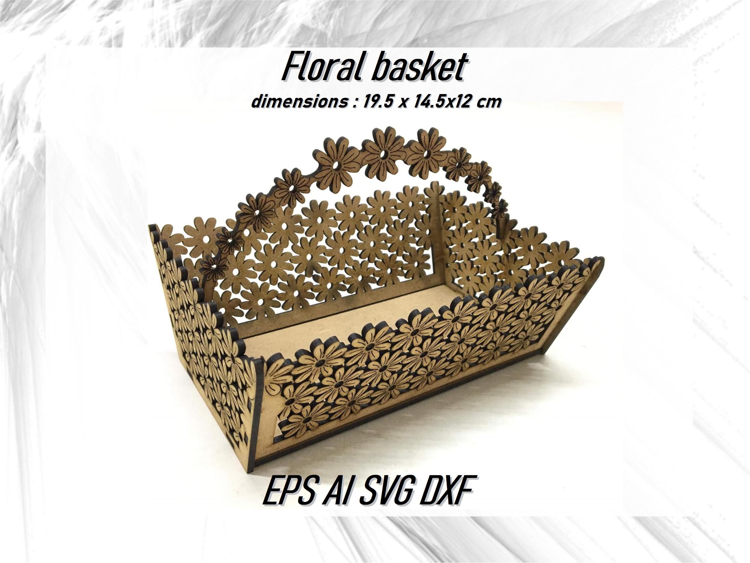 Wooden Flat Tray Laser Cut Files,Set of 8 Laser Cut Plans - Basket Template,Floral basket Svg Dxf for Cnc,Cupcake Tower Svg,bowl Vector Svg