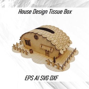 Laser geschnitten Haus Design Theft Box Vektor-Dateien SVG CDR DXF, dekoratives Haus Theft Box Cover Sofortiger Download Ai Eps Digitales Muster für Cnc