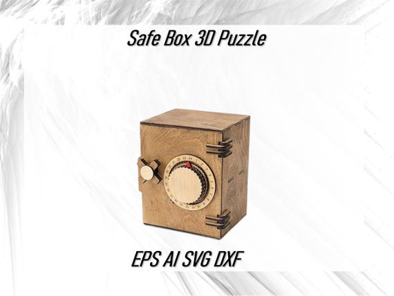 Laser Cut Safe Box with Lock 3D Puzzle Vector Files Ai Eps Cdr Svg Dxf,Mechanical Safe Instant Download Digital Blueprints for CNC,Vox clair