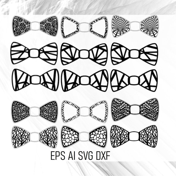 37 Paquete Bowtie, archivos vectoriales,svg,dxf,archivos cnc,pajarita de madera svg, papillon svg,paquete de pajarita poligonal,poligon svg