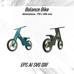 File vettoriali di biciclette senza pedali in legno tagliate al laser, SVG fai da te per biciclette in legno, Ai per biciclette per bambini, download immediato, file CNC per biciclette per bambini, regalo per bambini