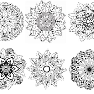 Mandala Flower Monogram SVG Set for Silhouette - mandala art - Zen Mandala Design Bundle - flower mandala painting,Vinyl Art