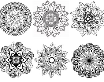 Mandala 20 bloemenbundel, Mandala bloemen Svg, Mandala bloemen voor lasersnijmachines,