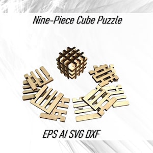 Pode incluir: Quebra-cabeça de cubo de madeira de nove peças. O quebra-cabeça é composto por nove peças que se encaixam para formar um cubo. As peças são todas do mesmo tamanho e forma, mas têm padrões diferentes. O quebra-cabeça é uma ótima maneira de desafiar sua mente e melhorar suas habilidades de resolução de problemas.