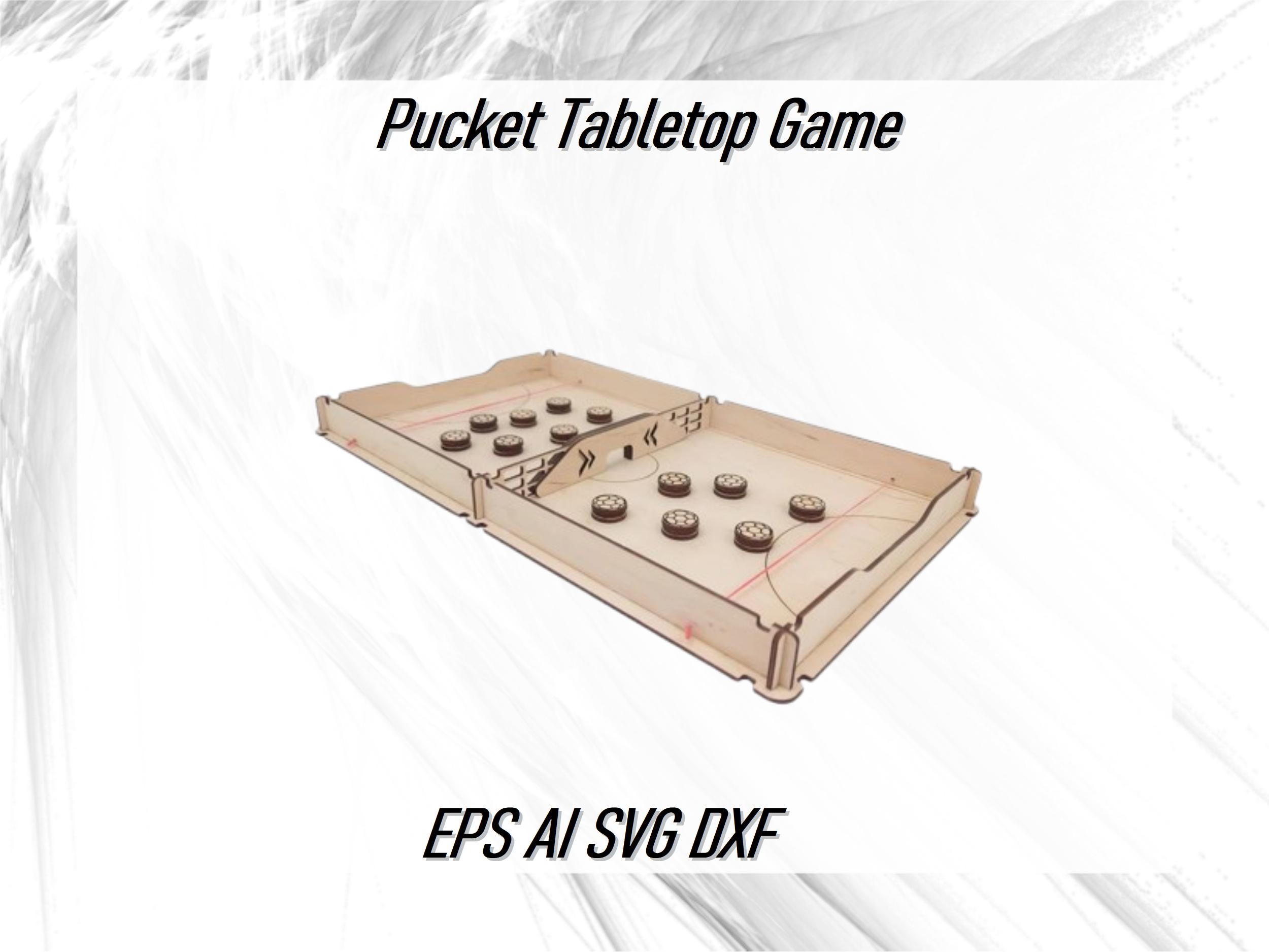 Laser Cut Pucket Tabletop Game Vector Files CDR DXF SVG,Instant Download Pucket Board Game Digital Plans Eps for Cnc,Slingshot Hockey Ai