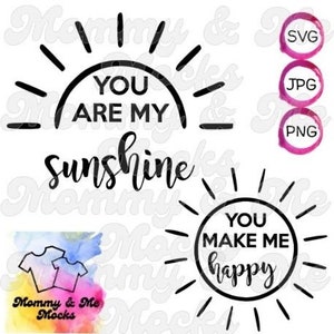 You are my Sunshine svg  -  SVG  PNG  JPG  - Instant Download for Silhouette and Cricut