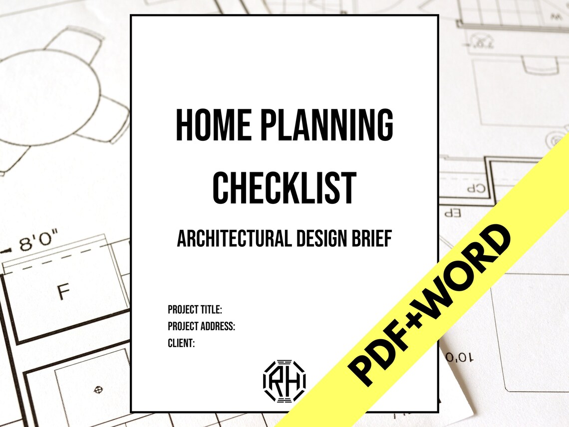 Home Planning Checklist Architectural Design Brief Etsy