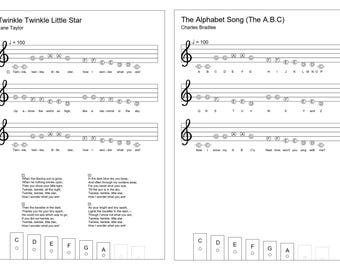 Easy Songs - 8-note Xylophone Songbook - Color-it-yourself Edition