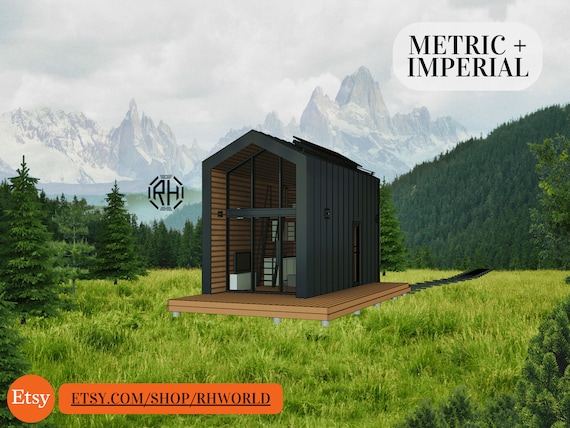 Modern Tiny House Plan with Framing Layout (PDF)