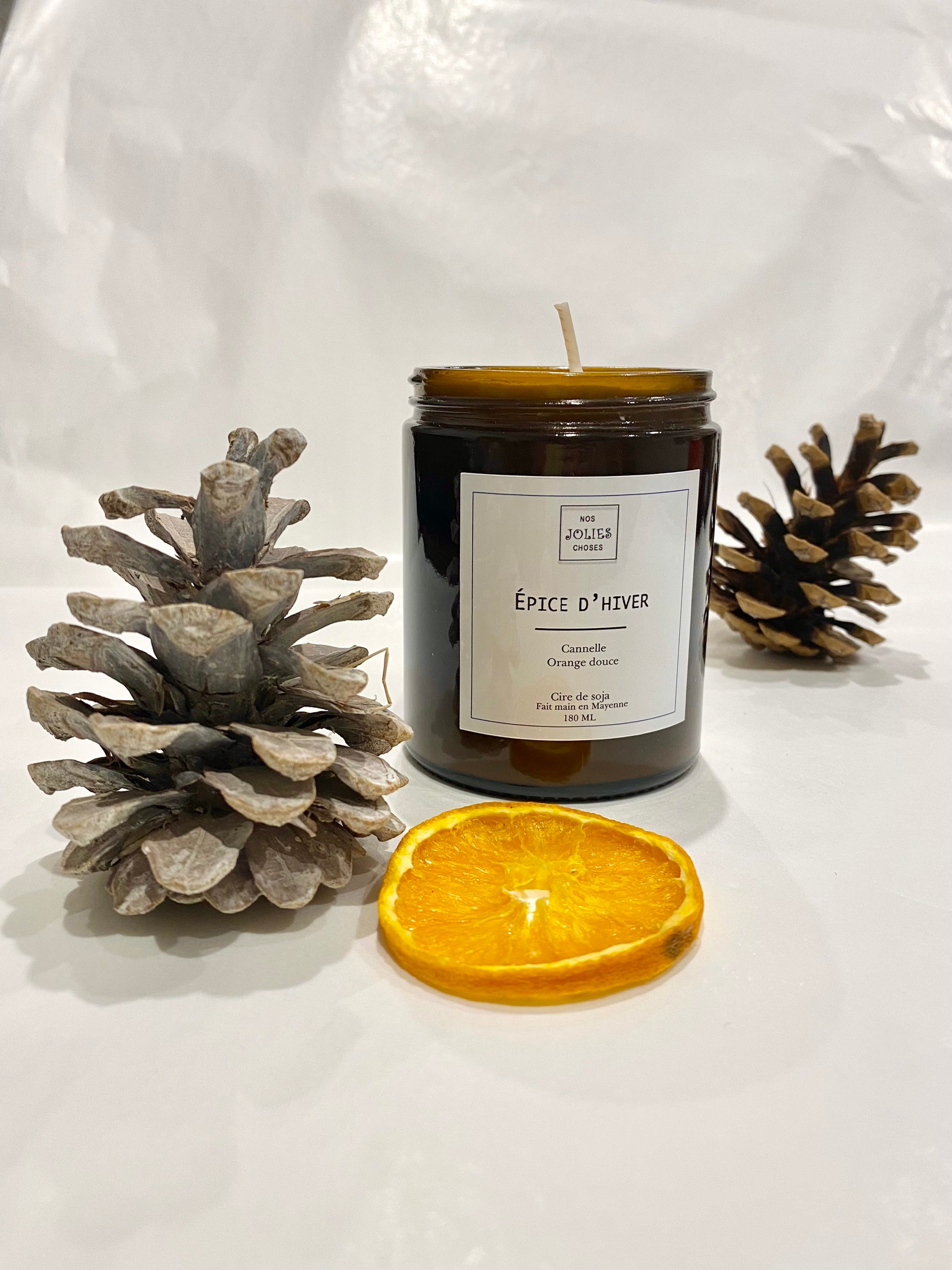 Bougie Parfumée Cannelle - Orange Douce - 180Ml