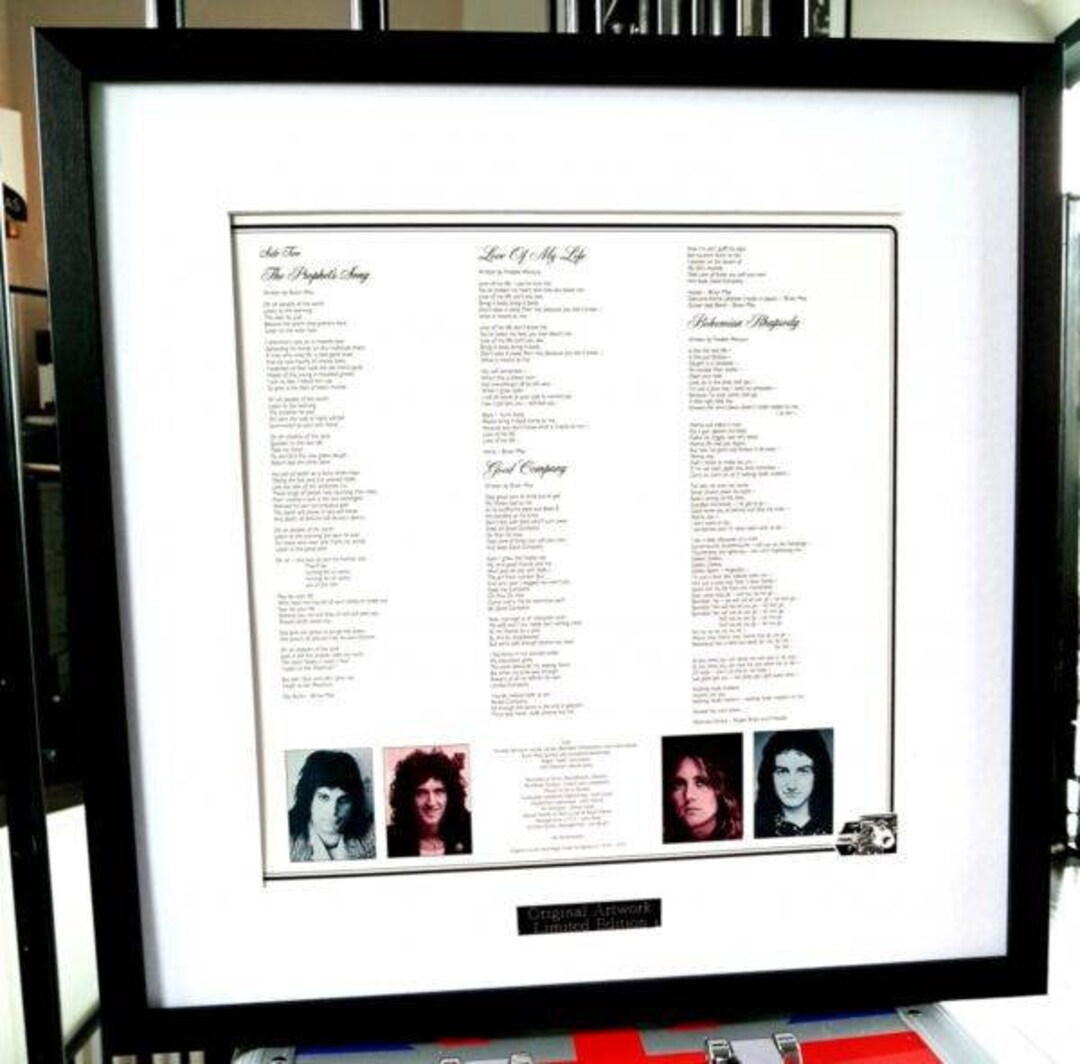 Queen-a Night at the Opera-framed Genuine Album Artwork Freddie Mercury ...