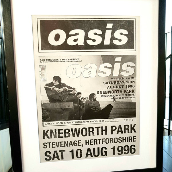 Oasis Framed Knebworth Print-Liam Gallagher-Definitely Maybe-Live Forever