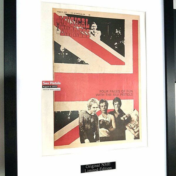 The Sex Pistols luxury framed Genuine NME johnny rotten sid vicious