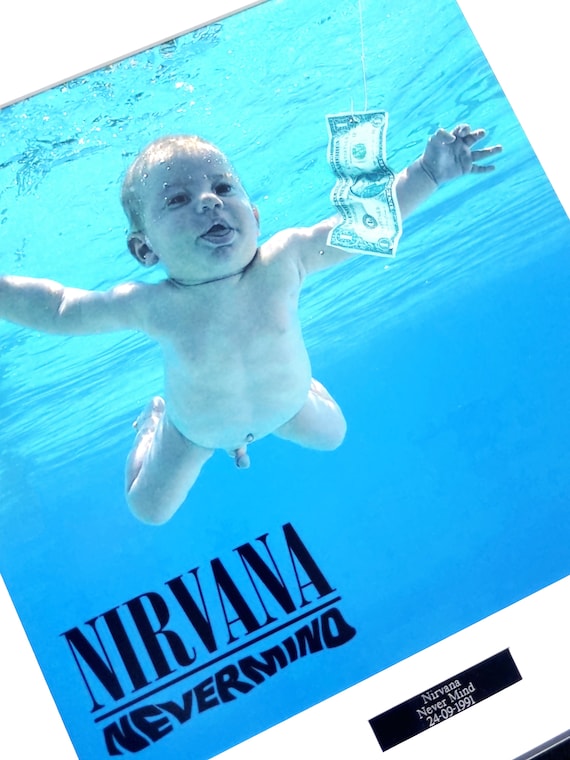 Nirvana Nevermind Framed Album Cover PRINT 