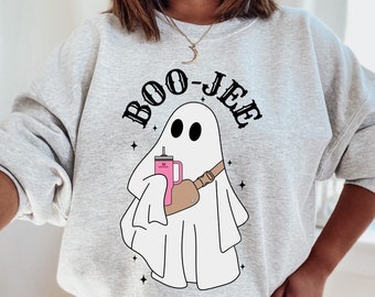 Sudadera Boojee Ghost, cuello redondo de Halloween, temporada espeluznante