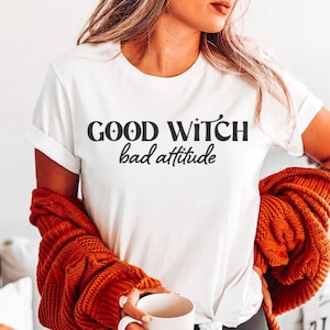 Good Witch Bad Attitude, Halloween T-Shirts, Cute Teacher Halloween T-Shirts, Mom Halloween T-Shirts, Mommy & Me