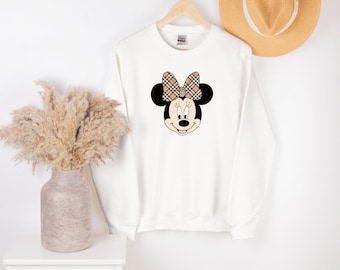 Minnie Mouse Dinsey Sweatshirt-Women&#39;s Crewneck-Minnie Bow-Mommy and Me Matching Outfits-Disney Ears-Disney Shirt-Disney Vacation Shirt