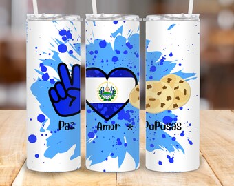 Paz amor y pupusas tumbler wrap DIGITAL DOWNLOAD