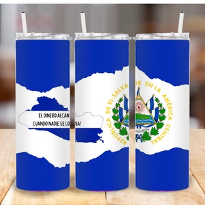 El Salvador Flag tumbler wrap DIGITAL PRINT